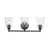 8" Clear And Antiqued Bronze Metal Vanity Flush Mounted Sconce
