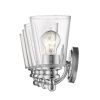 8" Silver And Clear Metal and Glass Vanity Flush Mounted Sconce