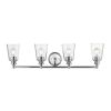 8" Silver And Clear Metal and Glass Vanity Flush Mounted Sconce