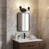 14" Black And Clear Metal and Glass Two Lights Flush Mounted Sconce