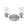 10" Silver And Clear Metal and Glass Vanity Flush Mounted Sconce