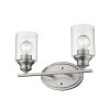 10" Silver And Clear Metal and Glass Vanity Flush Mounted Sconce