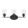 10" Clear And Bronze Metal and Glass Vanity Flush Mounted Sconce