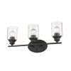 10" Clear And Bronze Metal and Glass Vanity Flush Mounted Sconce