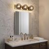 9" Smoky Black And Brass Metal Vanity Flush Mounted Sconce