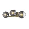 9" Smoky Black And Brass Metal Vanity Flush Mounted Sconce