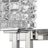 6" Silver And Clear Metal Vanity Flush Mounted Sconce