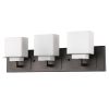 7" Black And White Metal and Glass Vanity Flush Mounted Sconce