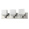 22" Silver And White Metal and Glass Three Lights Flush Mounted Sconce