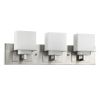 22" Silver And White Metal and Glass Three Lights Flush Mounted Sconce