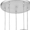 Five Light Acrylic and Steel Shade Hanging Globe Light