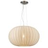 Shanghai 1-Light Brushed Nickel Pendant With Sheer Pearl Ribbon Shade