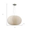 Shanghai 1-Light Brushed Nickel Pendant With Sheer Pearl Ribbon Shade