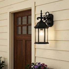Petite Matte Black Domed Hanging Lantern Wall Light
