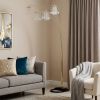 84" Gold Four Light Tree Floor Lamp With Clear Glass Novelty Shade