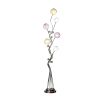 59" Silver Six Light LED Novelty Floor Lamp With Purple And White Metal Novelty Shade