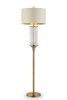 62" Gold Column Floor Lamp With Off White Metal Drum Shade