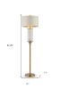 62" Gold Column Floor Lamp With Off White Metal Drum Shade