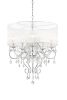 Glam Silver Faux Crystal Hanging Celing Lamp with See Thru Shade
