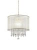 Primo Gold Finish Ceiling Lamp with Crystal Accents and White Shade