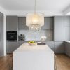Primo Gold Finish Ceiling Lamp with Crystal Accents and White Shade