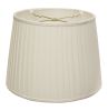 18" White Linen Lampshade with Side Pleats
