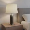 18" White Linen Lampshade with Side Pleats