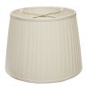18" White Linen Lampshade with Side Pleats