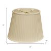 Ivory Shantung Silk Pleated Oval Lamp Shade
