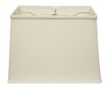 18" White Throwback Rectangle Linen Lampshade