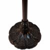 62" Brown And White Floor Lamp With White Glass Bowl Shade