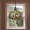 Red And White Unique Statement Glass Dimmable Chandelier With Red And White Shades
