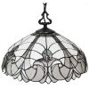 Black And White Unique Statement Two Light Glass Dimmable Chandelier With Black And White Shades