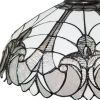 Black And White Unique Statement Two Light Glass Dimmable Chandelier With Black And White Shades