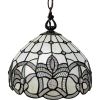 Black And White Unique Statement Glass Dimmable Chandelier With Black And White Shades