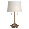 28.75"H Wood and Metal Table Lamp with White Linen Shade