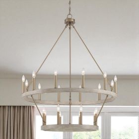 Brass Candle Style Multi Light Metal Dimmable Chandelier