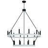 Black And White Candle Style Multi Light Metal Dimmable Chandelier