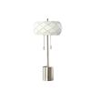 28" Silver Metal Table Lamp With Geometric Laser Cut Metal Shade