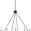 Black And Gold Candle Style Twelve Light Metal Dimmable Chandelier