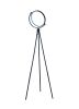 60" Black LED Tripod Floor Lamp With Black Metal Novelty Shade