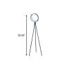 60" Black LED Tripod Floor Lamp With Black Metal Novelty Shade