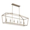 Brass Candle Style Six Light Metal Dimmable Chandelier