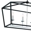 Black Candle Style Six Light Metal Dimmable Chandelier