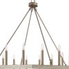Brass Candle Style Multi Light Metal Dimmable Flush Chandelier