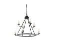 Black And Gold Candle Style Eight Light Metal Dimmable Chandelier