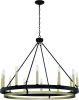 Black Candle Style Twelve Light Metal Dimmable Chandelier
