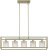 Silver Kitchen Island Five Light Metal Dimmable Chandelier With Clear Shades