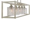 Silver Kitchen Island Five Light Metal Dimmable Chandelier With Clear Shades