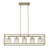 Silver Kitchen Island Five Light Metal Dimmable Chandelier With Clear Shades